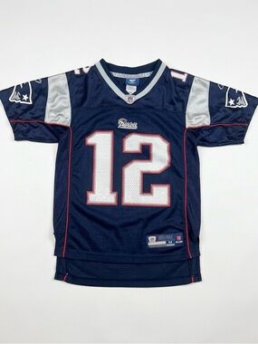 🔥 VINTAGE  NFL REEBOK TOM BRADY NEW ENGLAND PATRIOTS ON FIELD JERSEY KIDS MEDIUM